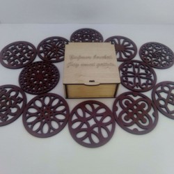 Ahşap Bardak Altlığı (12'li) Ahşap Bardak Altlığı (12'li)