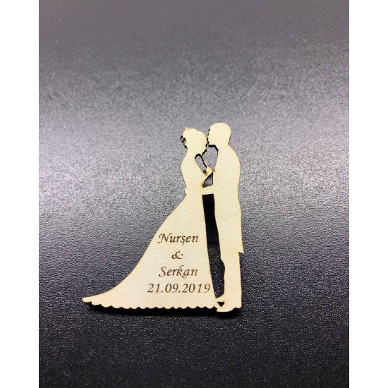 Ahşap Gelin-Damat Magnet 1