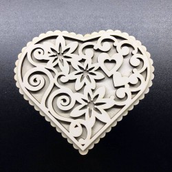 Ahşap Dekoratif  Kalpli Kutu