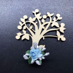 Ahşap Ağaç Magnet (Bebek Mavisi)